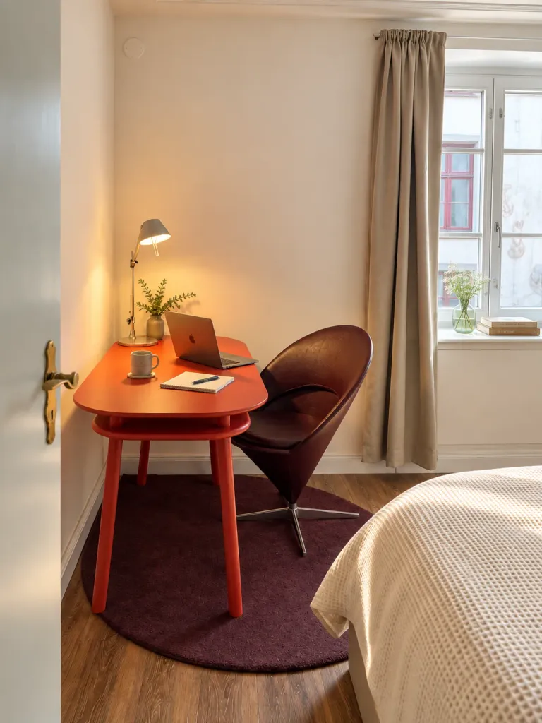 Arbeitsecke mit Schreibtisch und Sessel am Fenster im Zum Wilden Mann in Konstanz – Zum Wilden Mann in Konstanz